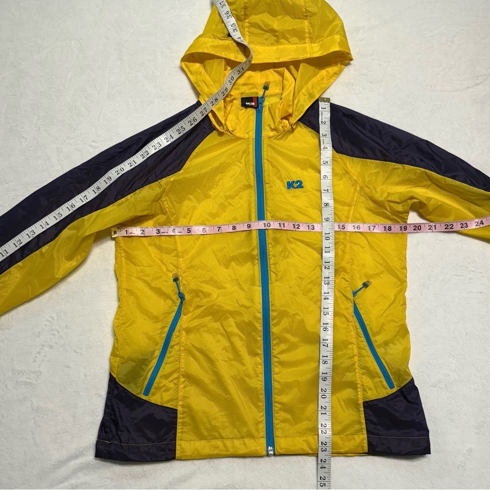 K2 Windbreaker Jacket from Korea Yellow and Black Hooded Jacket Women’s Small - Picture 2 of 9